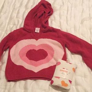 Set Gymboree Heart Hoodie Sweater &Heart Tights